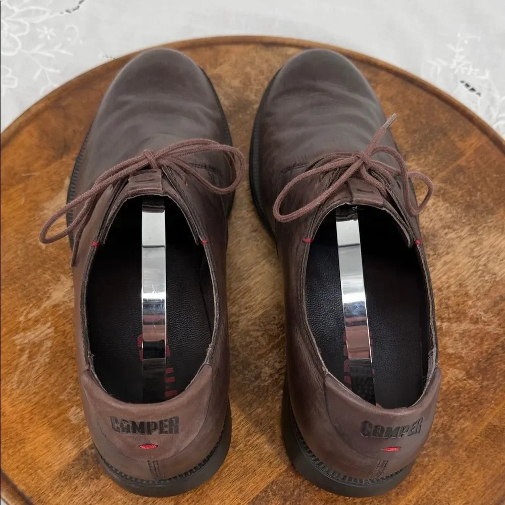 Camper Shoes Mens 42 US 9 Mil 1913 Brown Leather Lace Up Oxford Comfort Dress